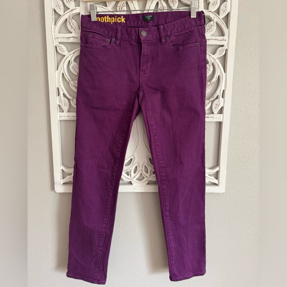 J. Crew Women's Toothpick‎ Straight Leg Purple Plum Jeans Size 27